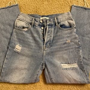 Pacsun light wash ripped jeans high rise straight size 26